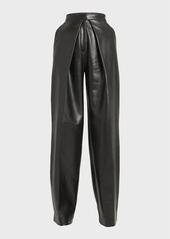 Alexander McQueen Pleated Leather Trousers