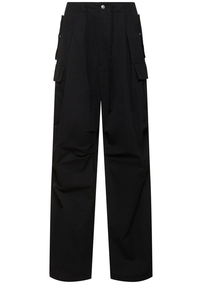 Alexander McQueen Pleated Technical & Cotton Cargo Pants