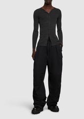 Alexander McQueen Pleated Technical & Cotton Cargo Pants