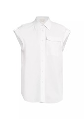 Alexander McQueen Poplin Cap-Sleeve Shirt