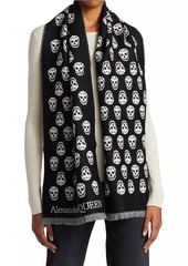 Alexander McQueen Reversible Skull Wool Scarf