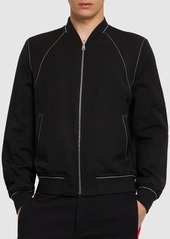 Alexander McQueen Reversible Wool & Satin Bomber Jacket