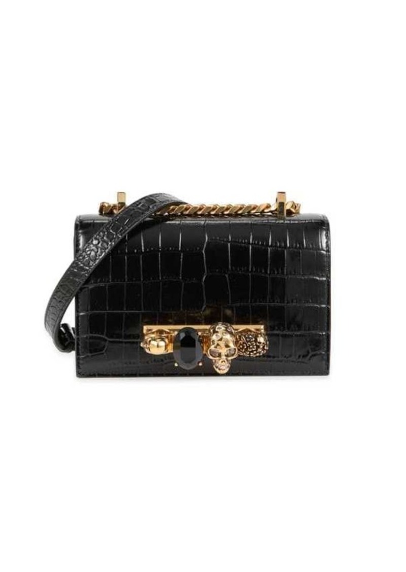 Alexander McQueen Rhinestone Leather Shoulder Bag