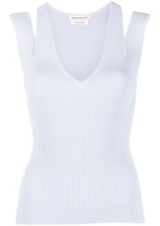 Alexander McQueen rib-knit cut-out vest