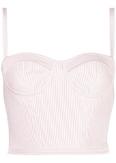 Alexander McQueen rib-knitted bustier crop top