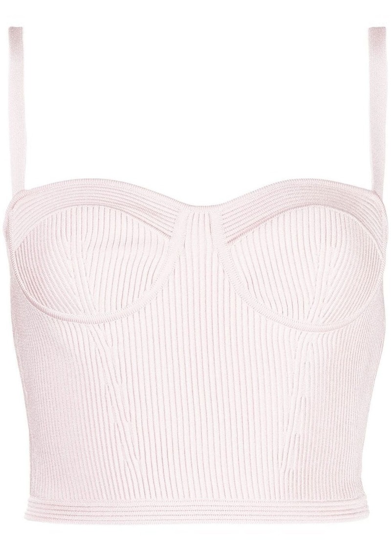 Alexander McQueen rib-knitted bustier crop top