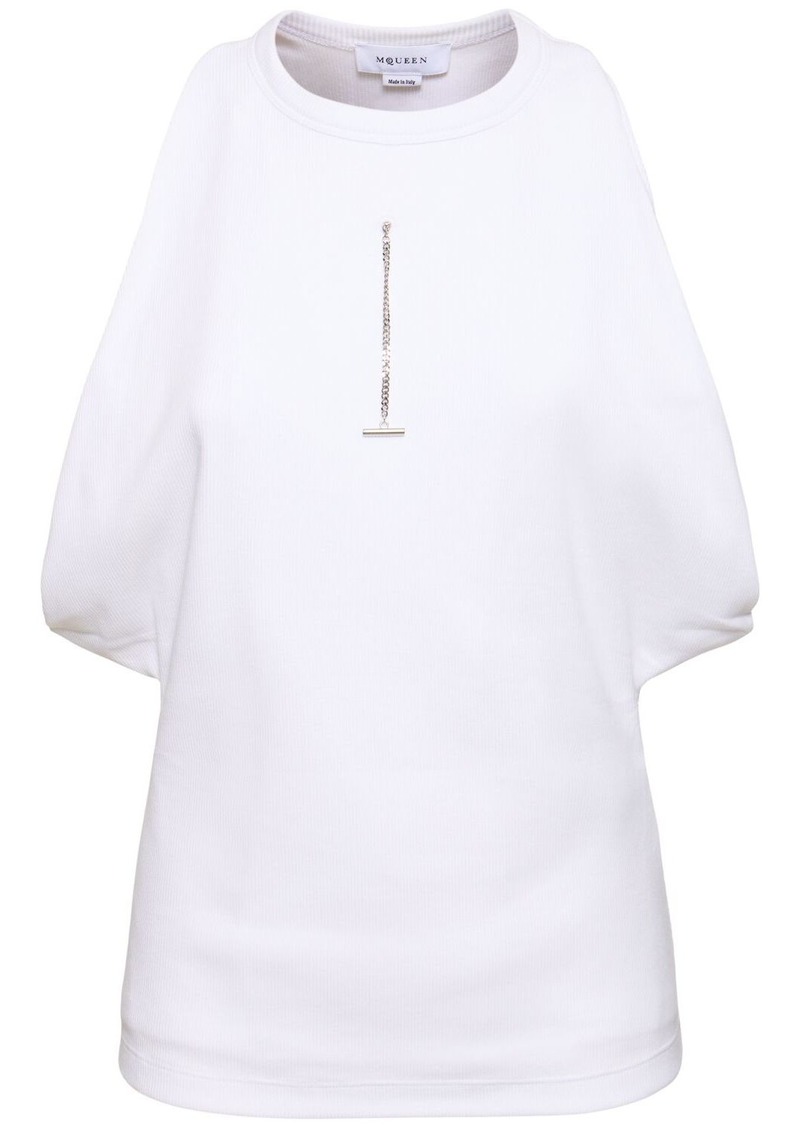 Alexander McQueen Ribbed Cotton Top