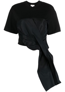 Alexander McQueen ruched-detail asymmetric T-shirt