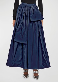 Alexander McQueen Ruched Midi Skirt with Bow Detail