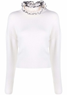 Alexander McQueen ruffle-collar knitted top