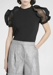 Alexander McQueen Ruffle Short-Sleeve Blouse