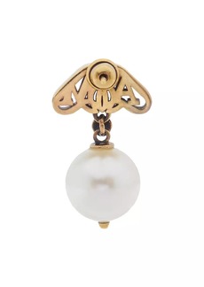 Alexander McQueen Seal Goldtone & Imitation Pearl Logo Drop Earrings