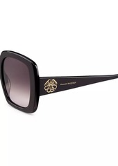 Alexander McQueen Seal Logo 54MM Square Acetate Sunglasses