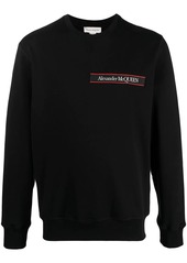 Alexander McQueen Selvedge logo-tape crew neck sweatshirt