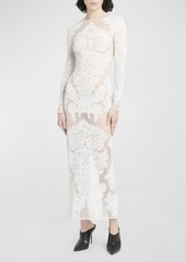 Alexander McQueen Sheer Damask Print Dress
