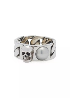 Alexander McQueen Skull & Pearl Ring