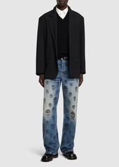 Alexander McQueen Skull Baggy Cotton Jeans