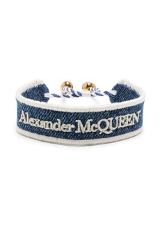 Alexander McQueen skull-charm embroidered bracelet
