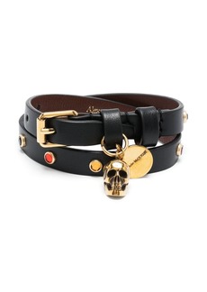 Alexander McQueen skull-charmleather belt bracelet