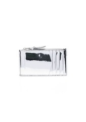 Alexander McQueen skull-embellished metallic-effect wallet