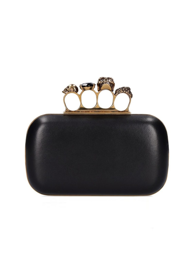 Alexander McQueen Skull Four Ring Embellished Clutch