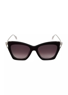 Alexander McQueen Skull Hinge Combi 53MM Cat-Eye Acetate Sunglasses