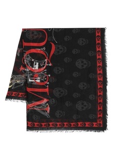 Alexander McQueen skull logo-print scarf