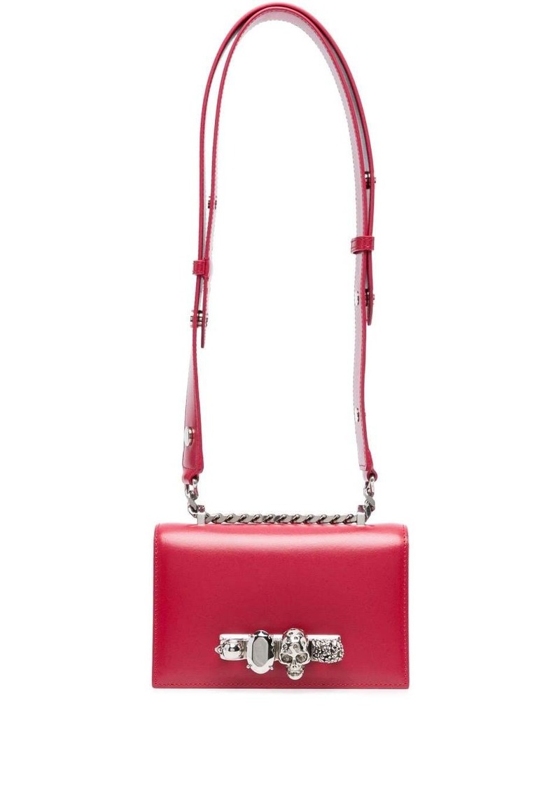 Alexander McQueen skull-motif leather shoulder bag