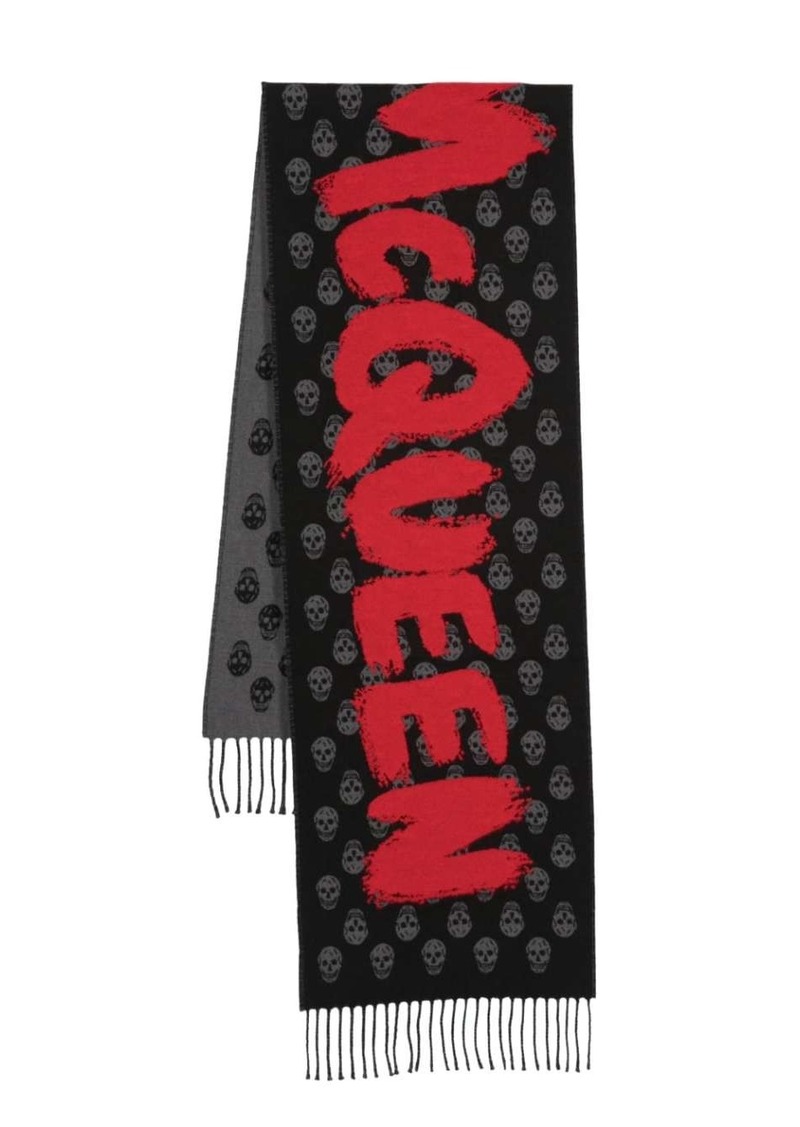 Alexander McQueen skull-pattern logo scarf