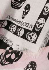 Alexander McQueen skull-print lightweight wool scarf