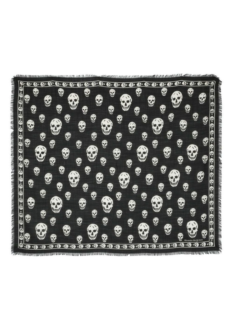 Alexander McQueen skull-print wool scarf