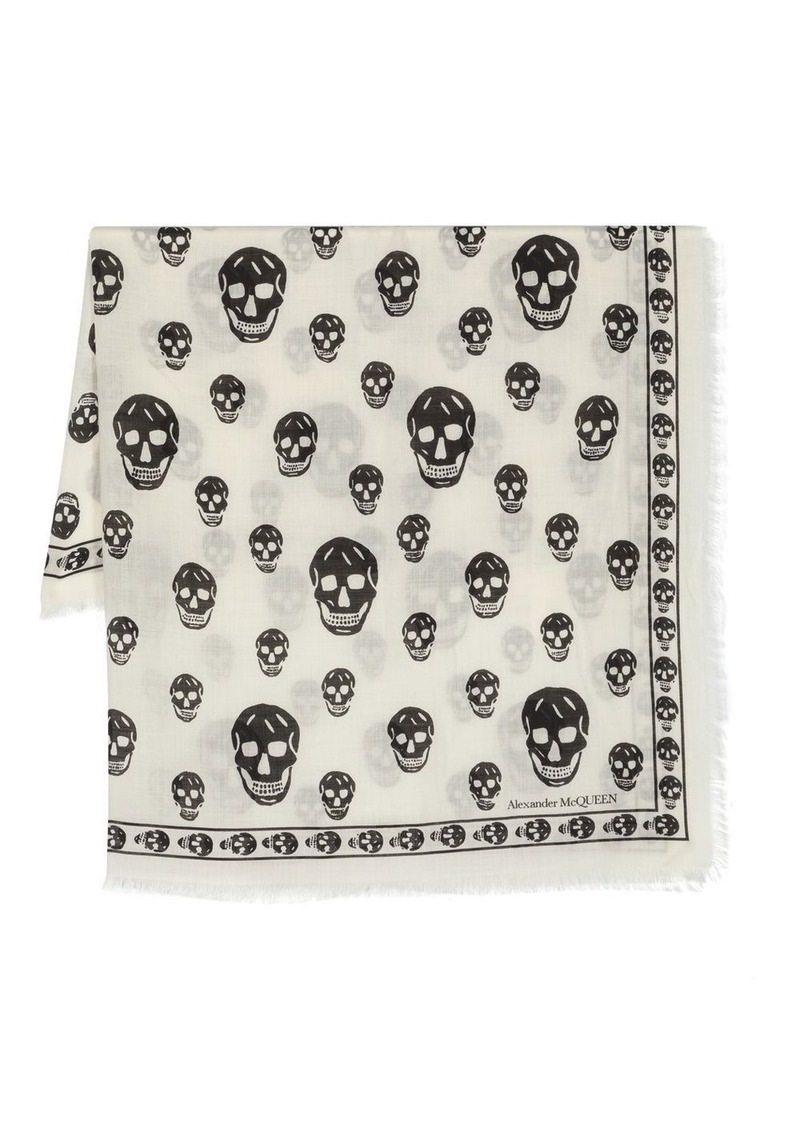 Alexander McQueen skull-print wool scarf