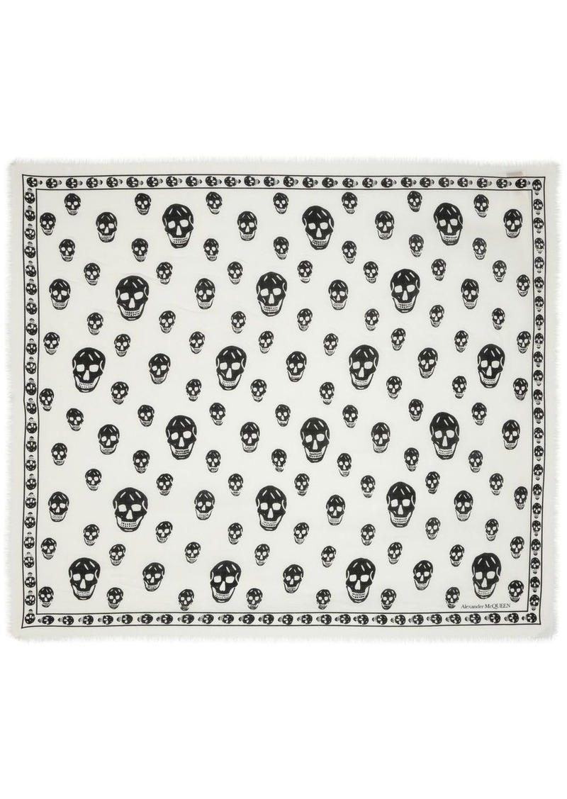 Alexander McQueen skull-print wool scarf