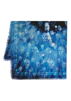 Alexander McQueen skull-print wool scarf