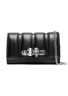 Alexander McQueen skull ring-hardware clutch bag