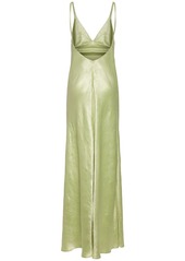 Alexander McQueen Smashed Satin Long Dress