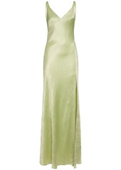 Alexander McQueen Smashed Satin Long Dress