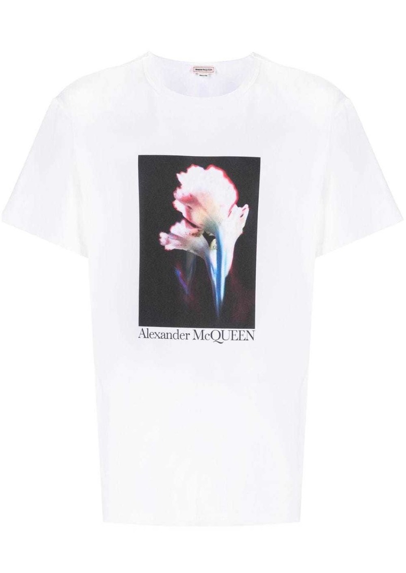 Alexander McQueen Solarised Flower cotton T-shirt