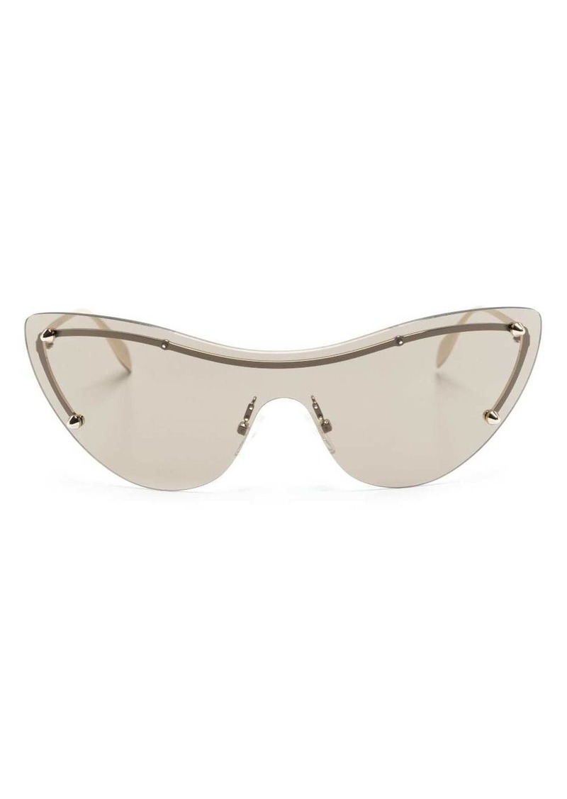 Alexander McQueen Spike-stud detail cat-eye mask sunglasses