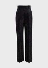 Alexander McQueen Straight-Leg Pinstripe Wool Trousers