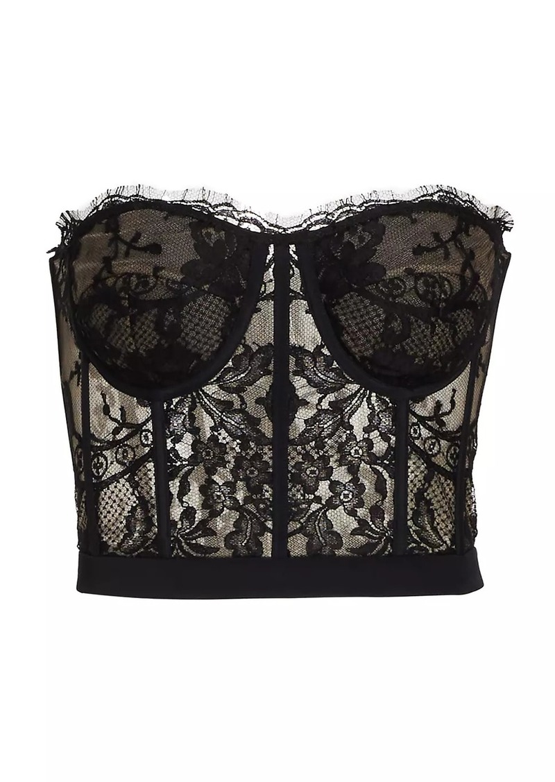 Alexander McQueen Strapless Lace Crop Bustier