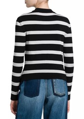 Alexander McQueen Striped Wool-Blend Drop-Hem Sweater