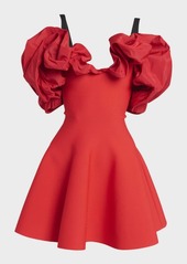 Alexander McQueen Sweetheart Mini Dress with Ruffle Detail 