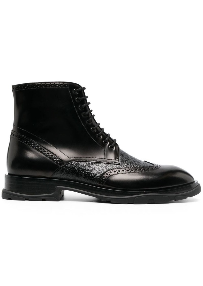 Alexander McQueen textured lace-up boots