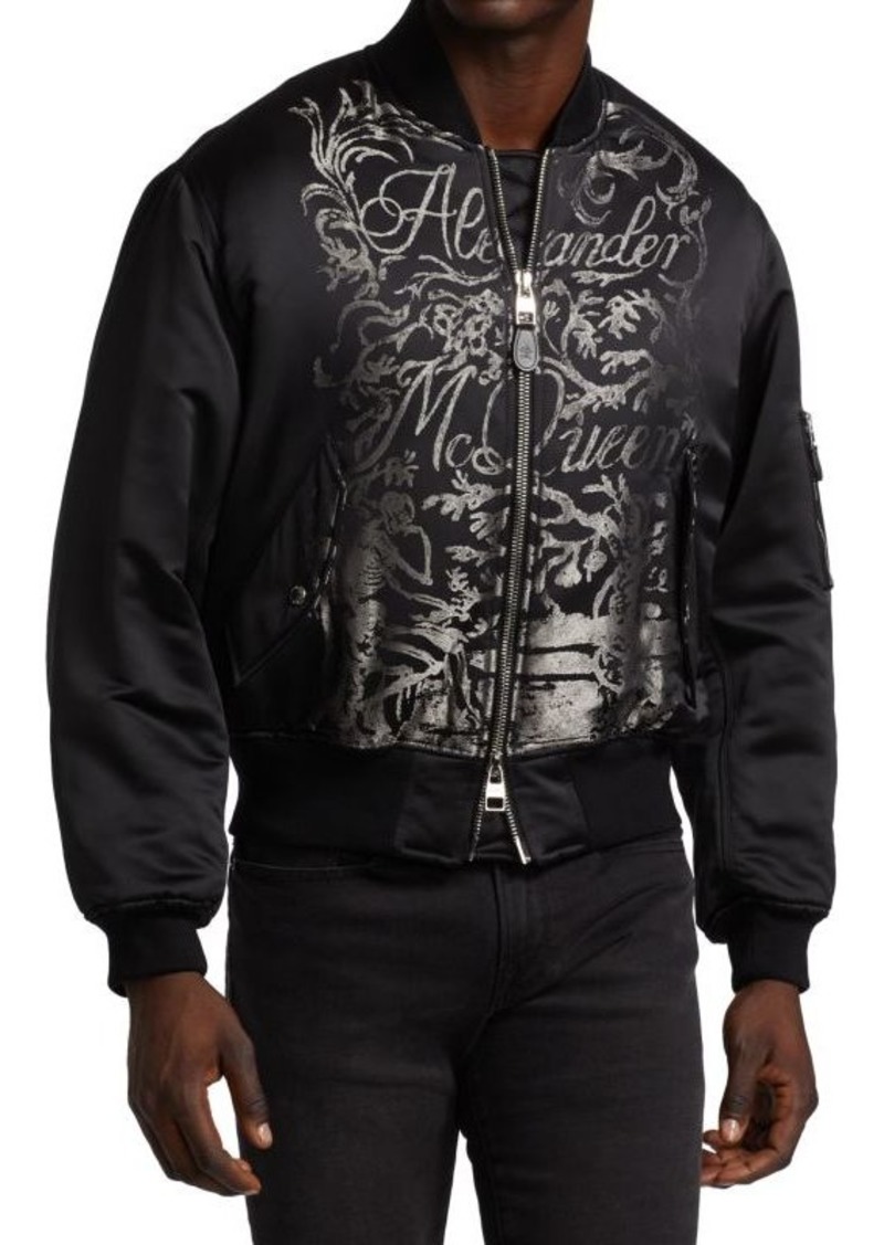 Alexander McQueen Textured Print Bomber Jacket