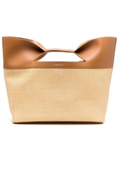 Alexander McQueen The Bow straw-woven tote bag