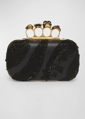 Alexander McQueen The Skull Four-Ring Crystal Clutch Bag