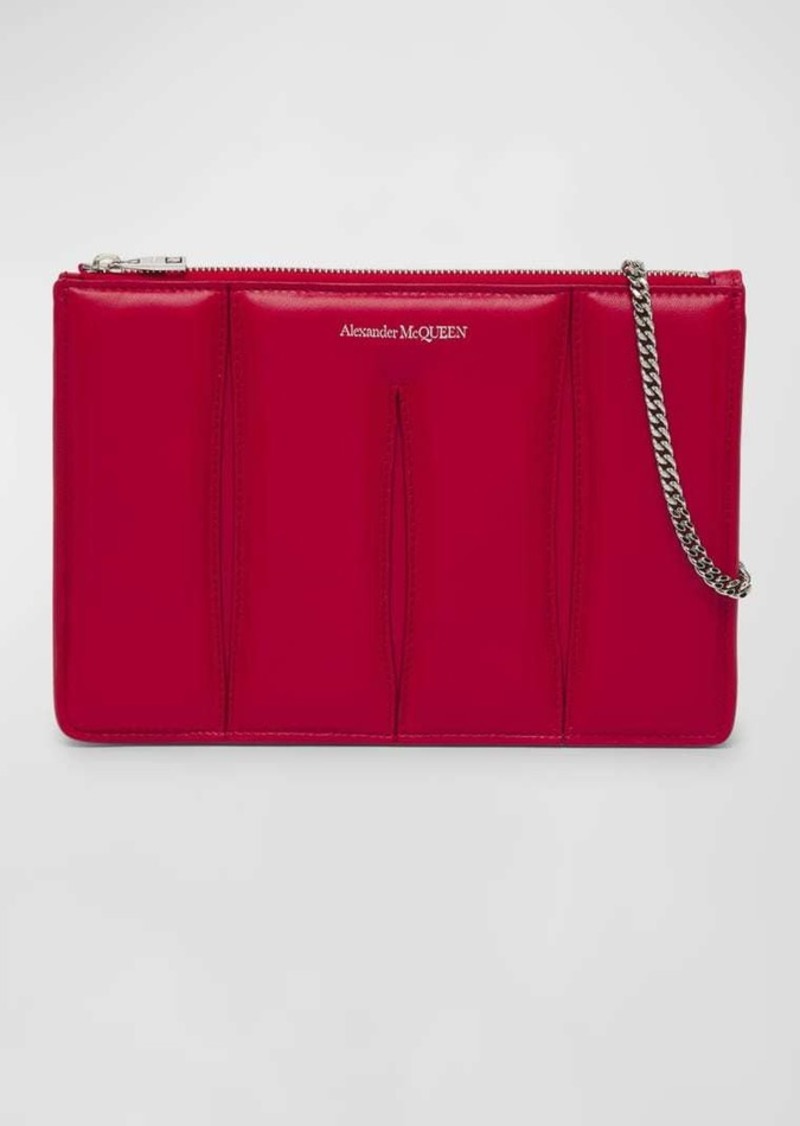 Alexander McQueen The Slash Zip Leather Pouch Shoulder Bag