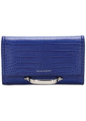Alexander McQueen The Small Story Croc Embossed Clutch