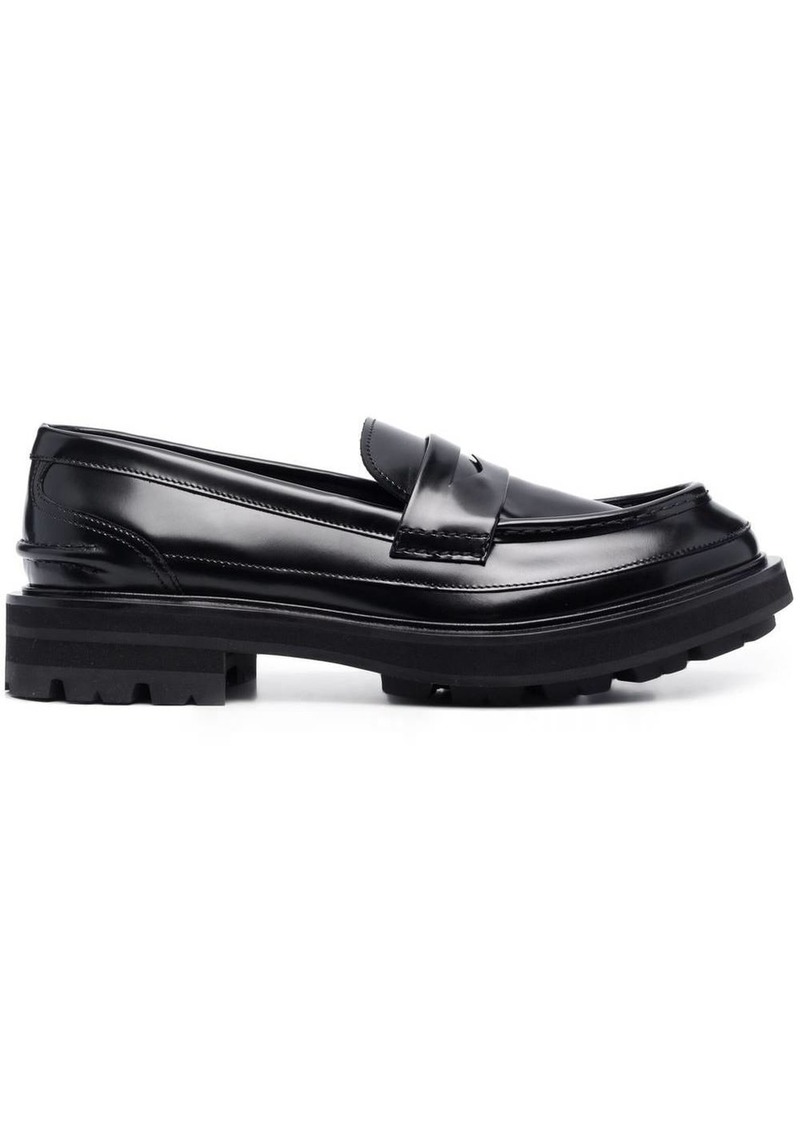 Alexander McQueen tread-sole penny-slot loafers